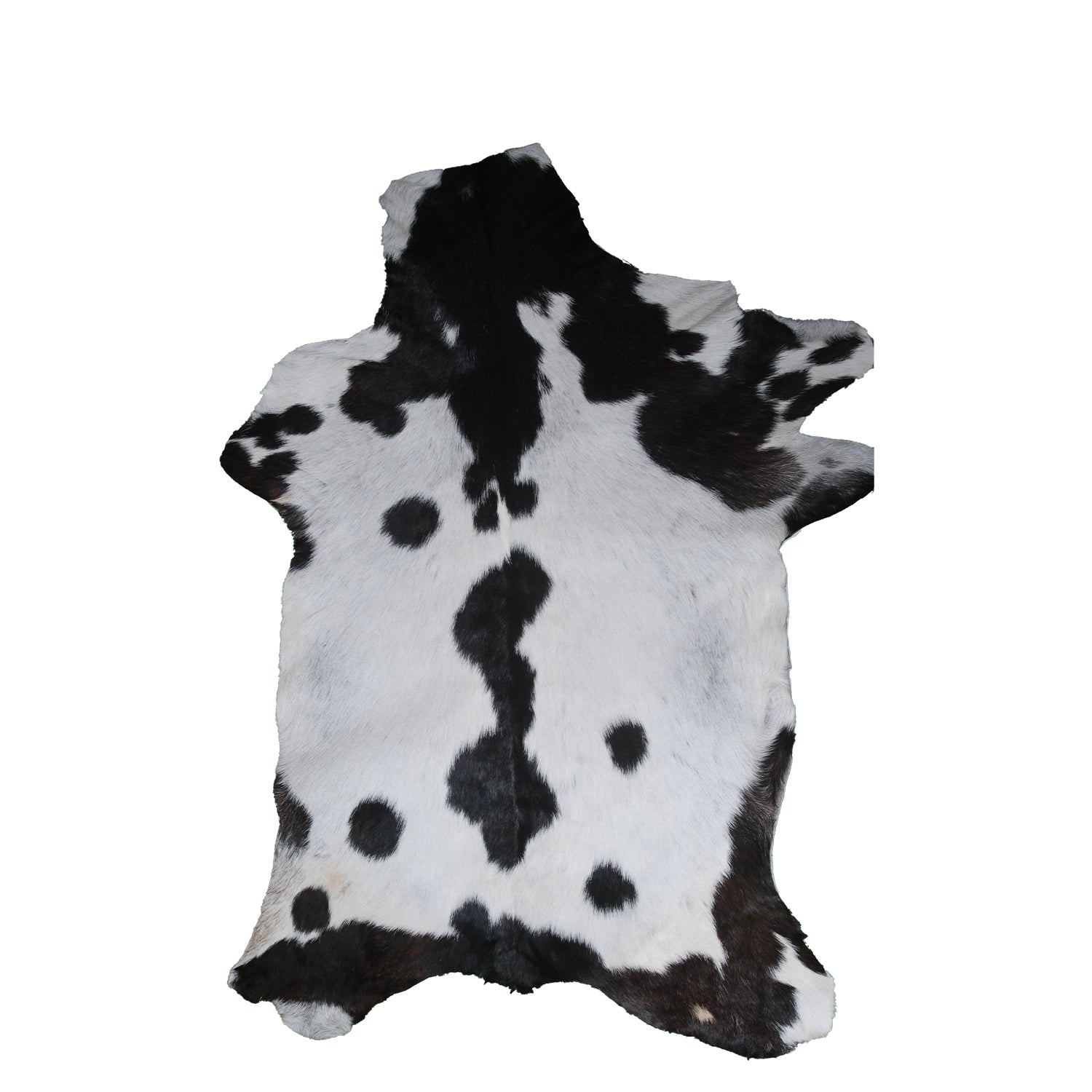 Rustic Black and White Goat Hide Rug - Perfect for Floor or Wall Décor