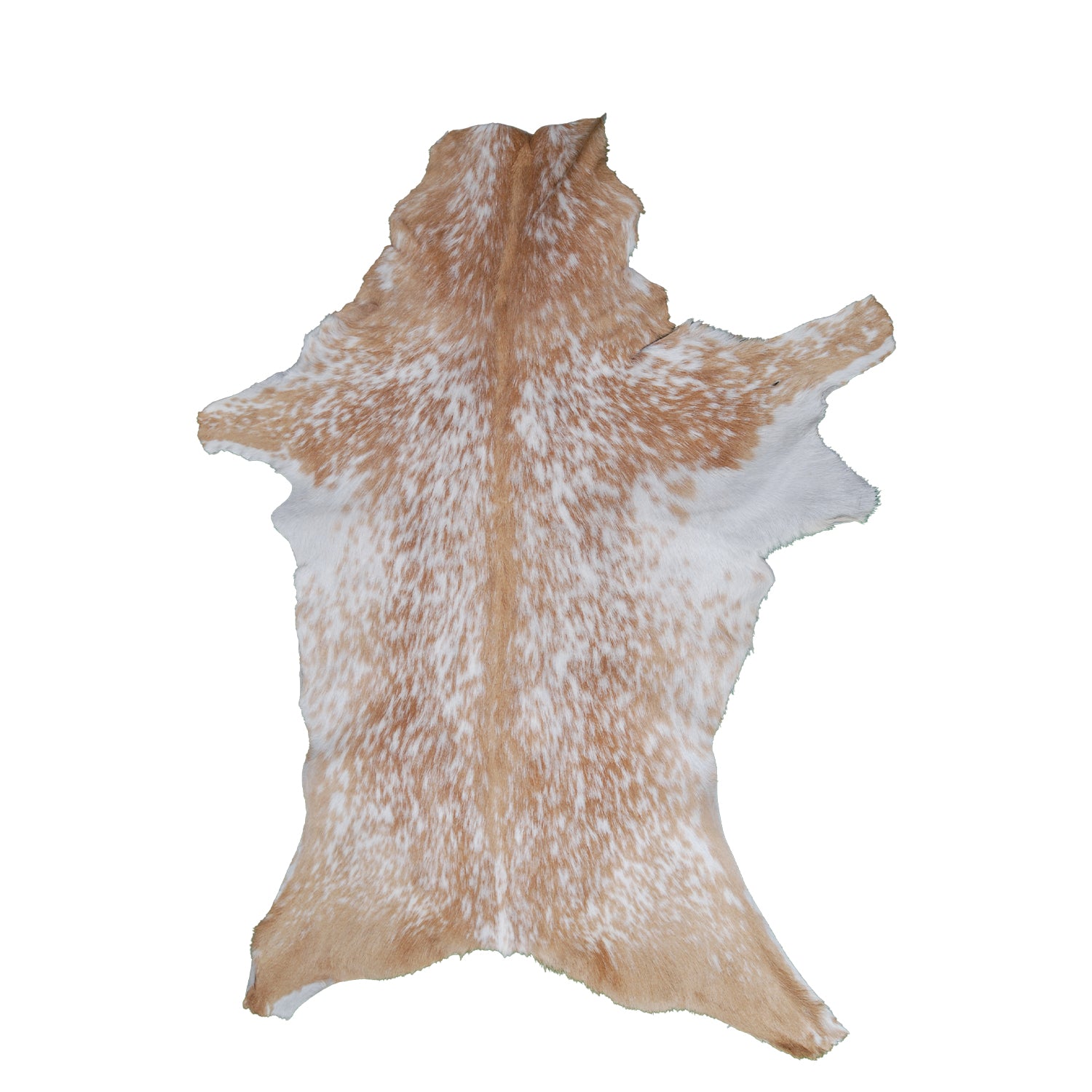 Rustic Brown and White Goat Skin Rug - Unique Pattern for Modern and Classic Décor