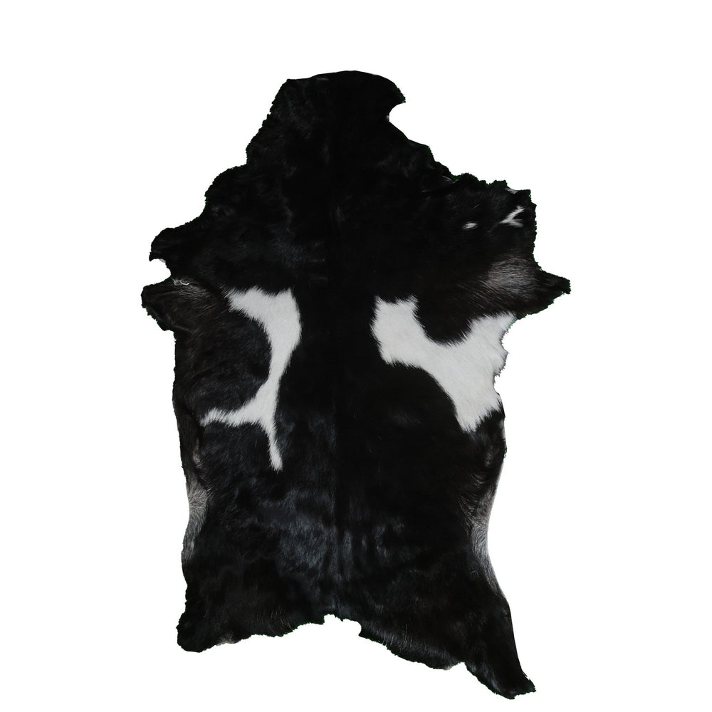Luxury Handmade Black & White Goat Skin Rug with Unique Colour Variations - Soft, Durable, Hypoallergenic, and Eco-Friendly - Celestial Leather Limited
