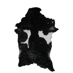 Luxury Handmade Black & White Goat Skin Rug with Unique Colour Variations - Soft, Durable, Hypoallergenic, and Eco-Friendly - Celestial Leather Limited