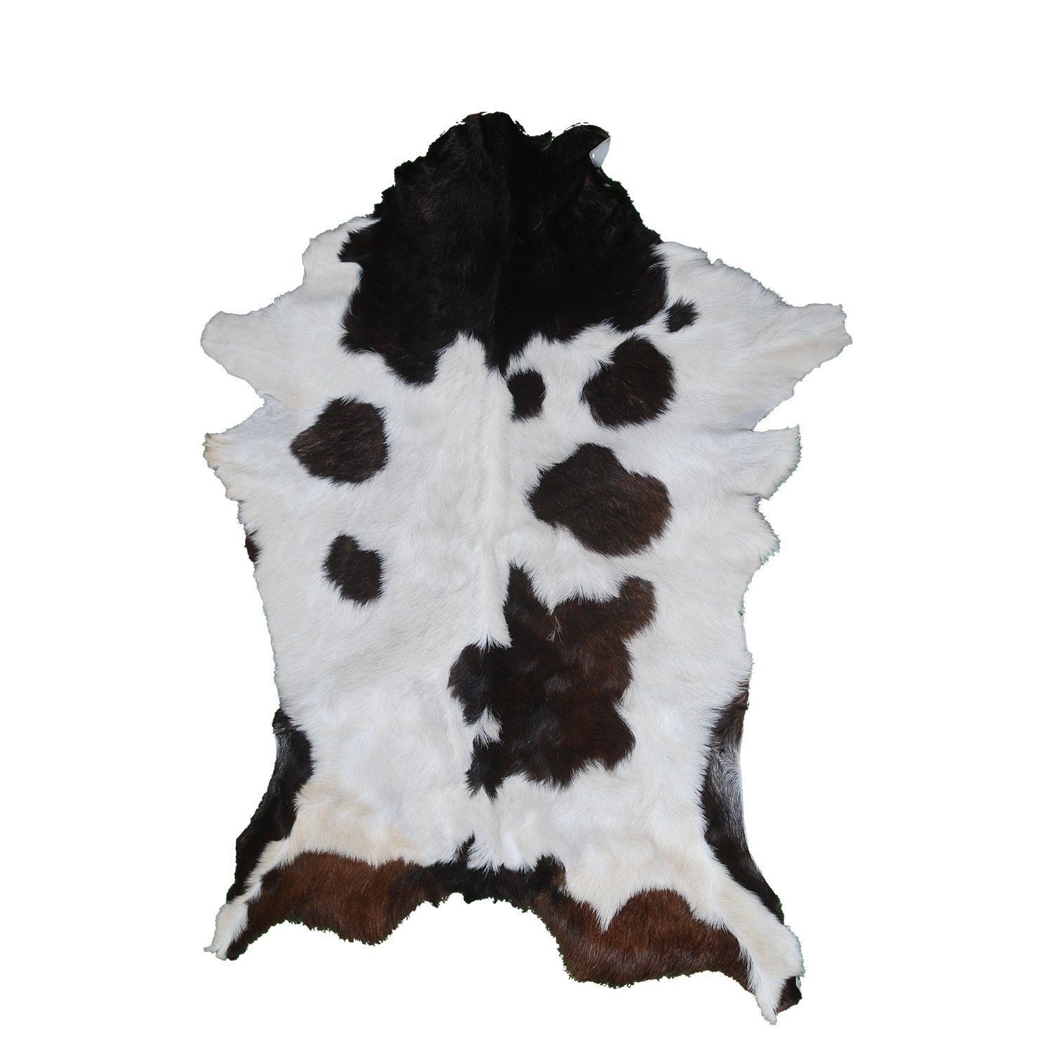 Rustic Black and White Goat Hide Rug - Perfect for Floor or Wall Décor