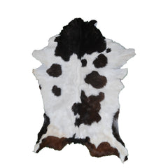 Rustic Black and White Goat Hide Rug - Perfect for Floor or Wall Décor