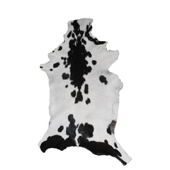 Stylish Black and White Goat Hide Rug - Unique Natural Pattern for Modern Homes