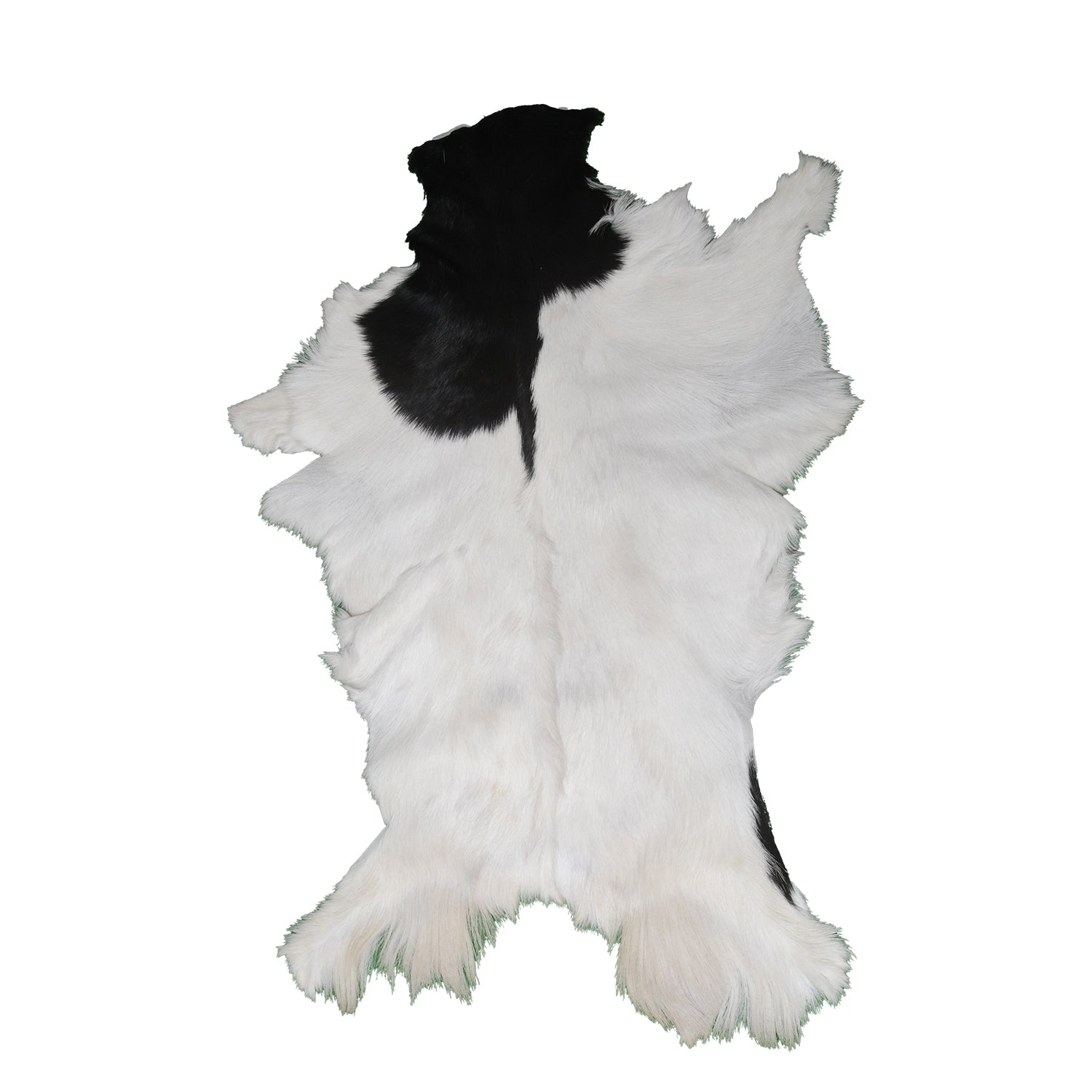 Rustic Black and White Goat Hide Rug - Perfect for Floor or Wall Décor