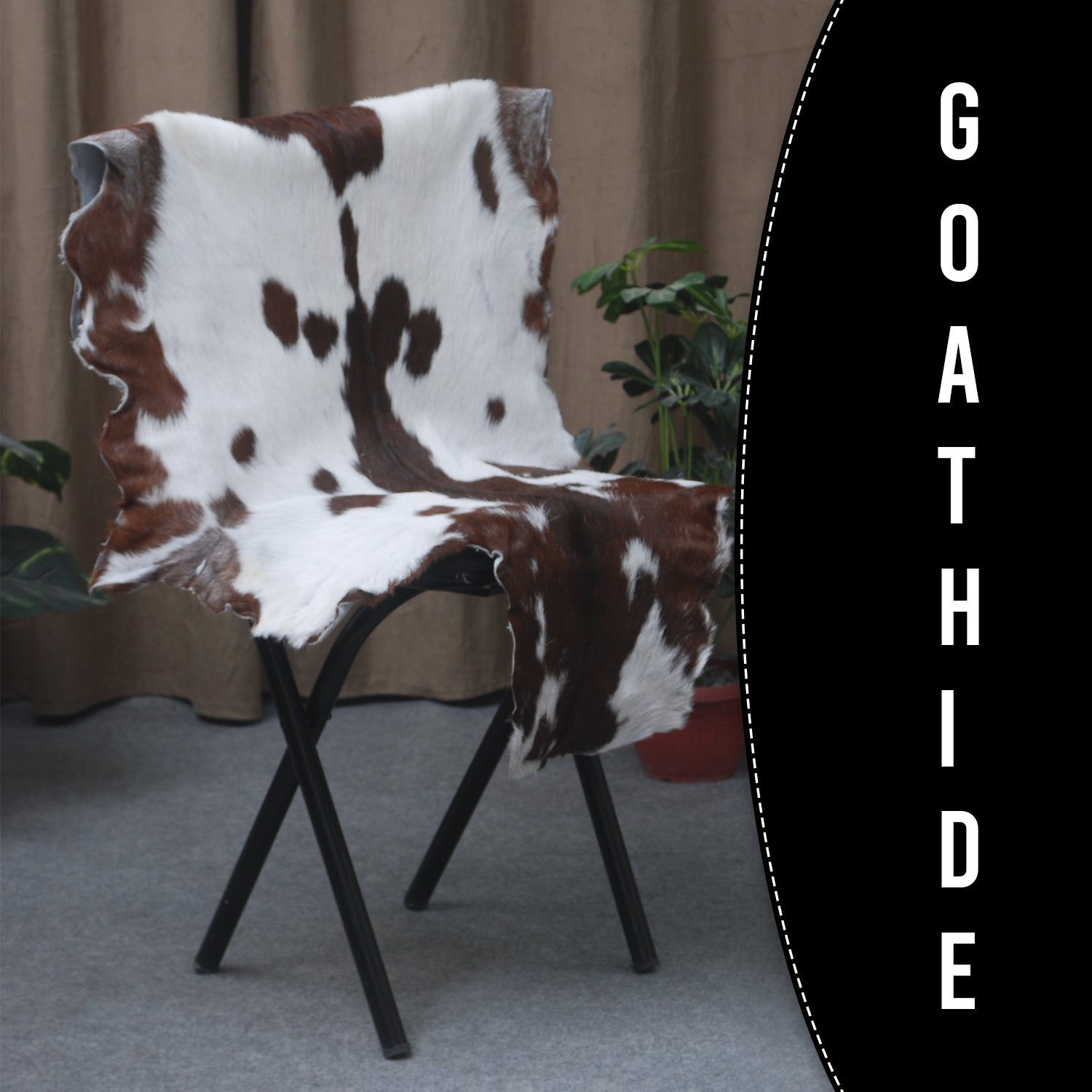 Premium Dark Brown Goat Hide Rug - Soft and Durable for Sophisticated Interiors