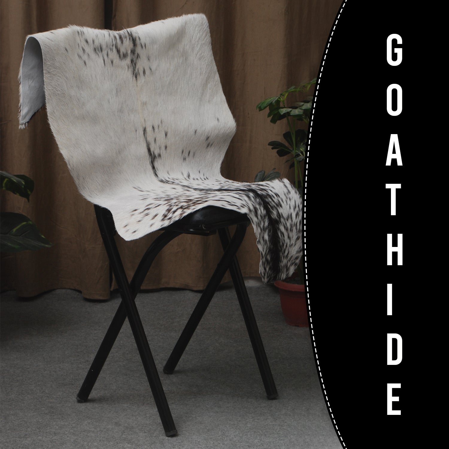 Stylish Black and White Goat Hide Rug - Unique Natural Pattern for Modern Homes