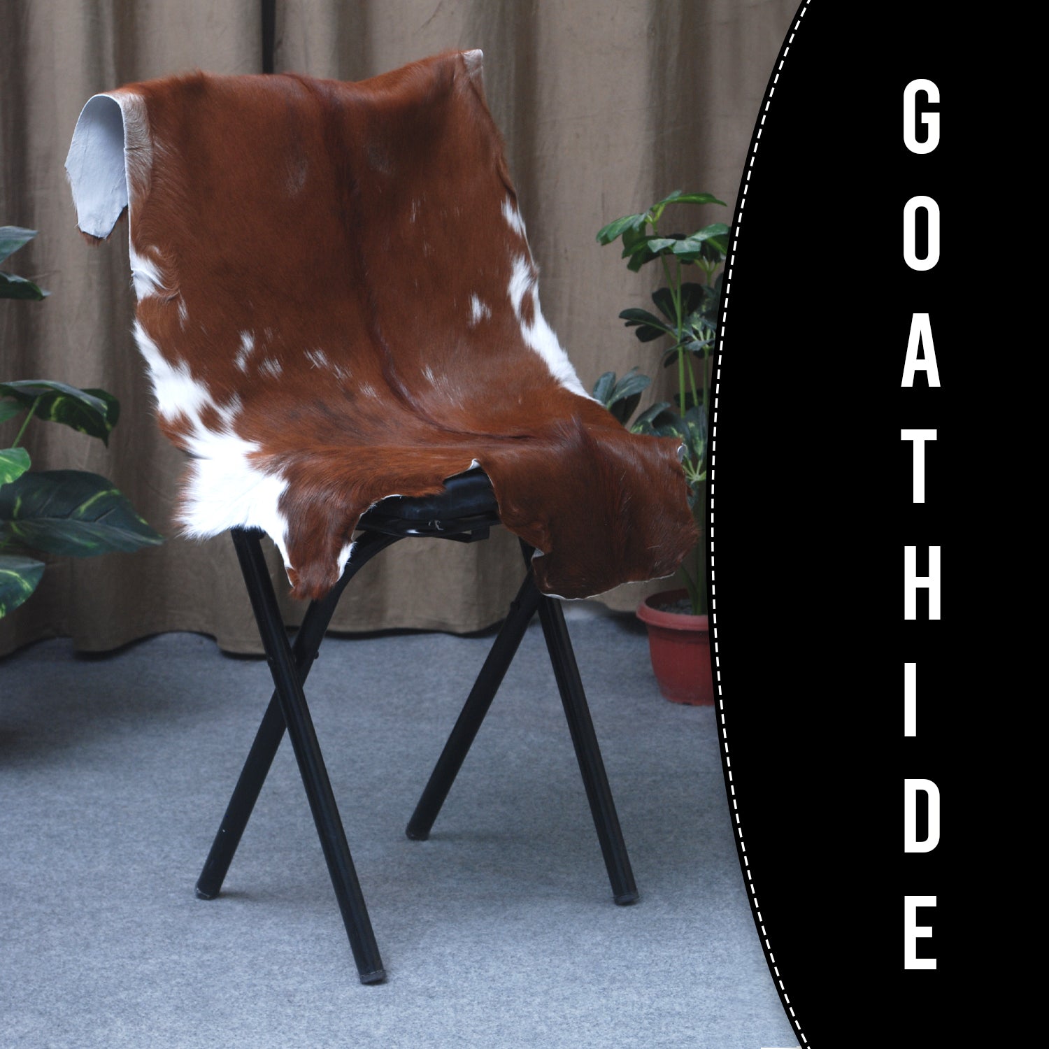 Premium Dark Brown Goat Skin Rug - Rustic Charm for Modern and Classic Interiors