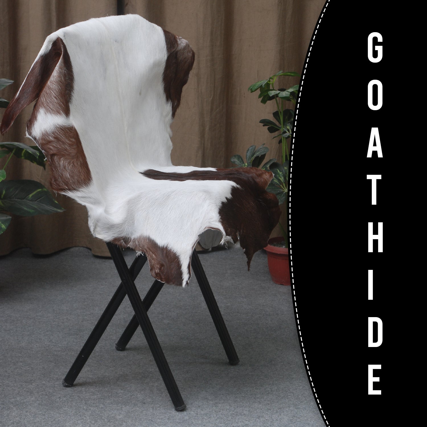 Handcrafted Dark Brown Goat Skin Rug – Authentic Elegance for Your Home