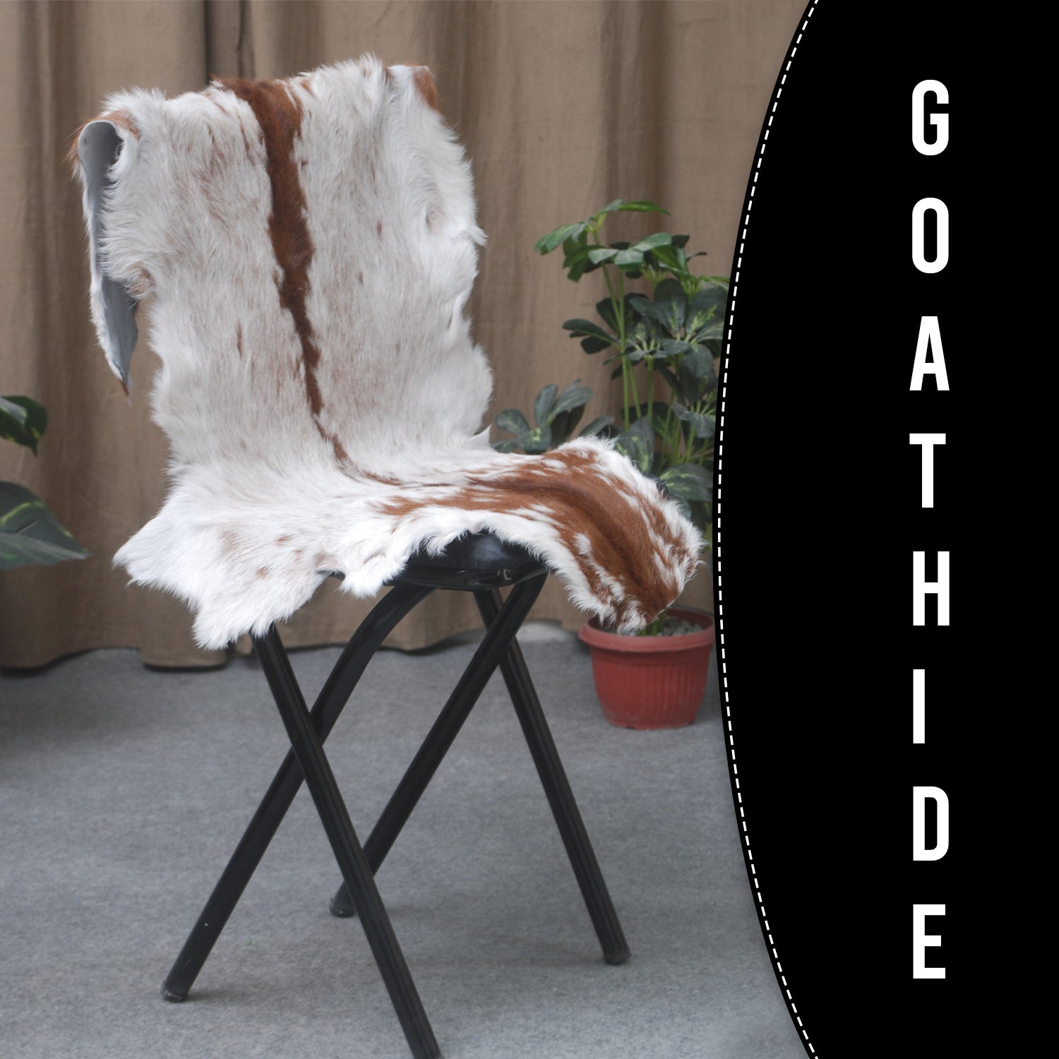 Dark Brown Rug - Soft, Durable, and Eco-Friendly - Handmade Pure Goat Skin Floor Rug - Non-Slip Suede Back