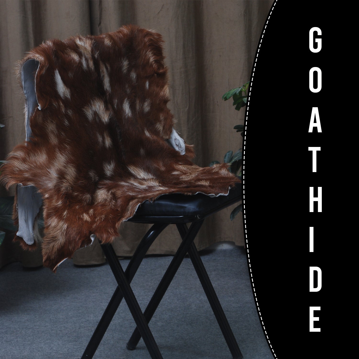 Premium Dark Brown Goat Skin Rug - Durable and Stylish Accent for Any Room