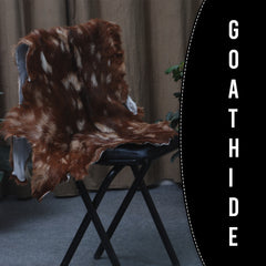 Premium Dark Brown Goat Skin Rug - Durable and Stylish Accent for Any Room