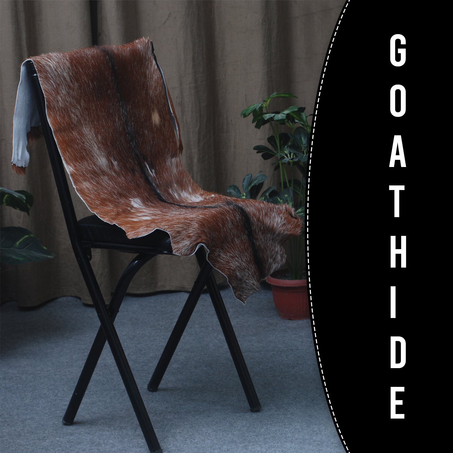 Luxury Brown & White Goat Hide Rug | Handcrafted Premium Goat Skin Rug | Eco-Friendly - Sustainable | Hypoallergenic - Non-Shedding - Celestial Leather Limited