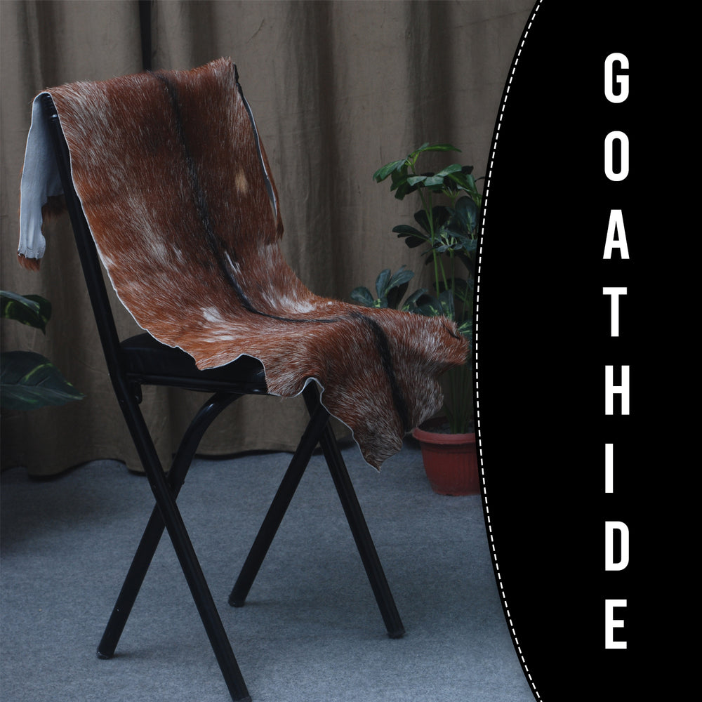 Luxury Brown & White Goat Hide Rug | Handcrafted Premium Goat Skin Rug | Eco-Friendly - Sustainable | Hypoallergenic - Non-Shedding - Celestial Leather Limited