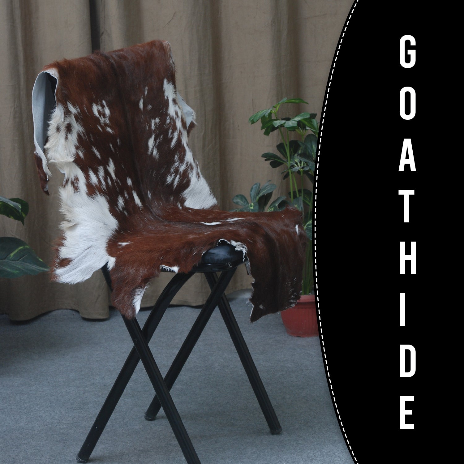 Premium Dark Brown Goat Hide Rug - Soft and Durable for Sophisticated Interiors