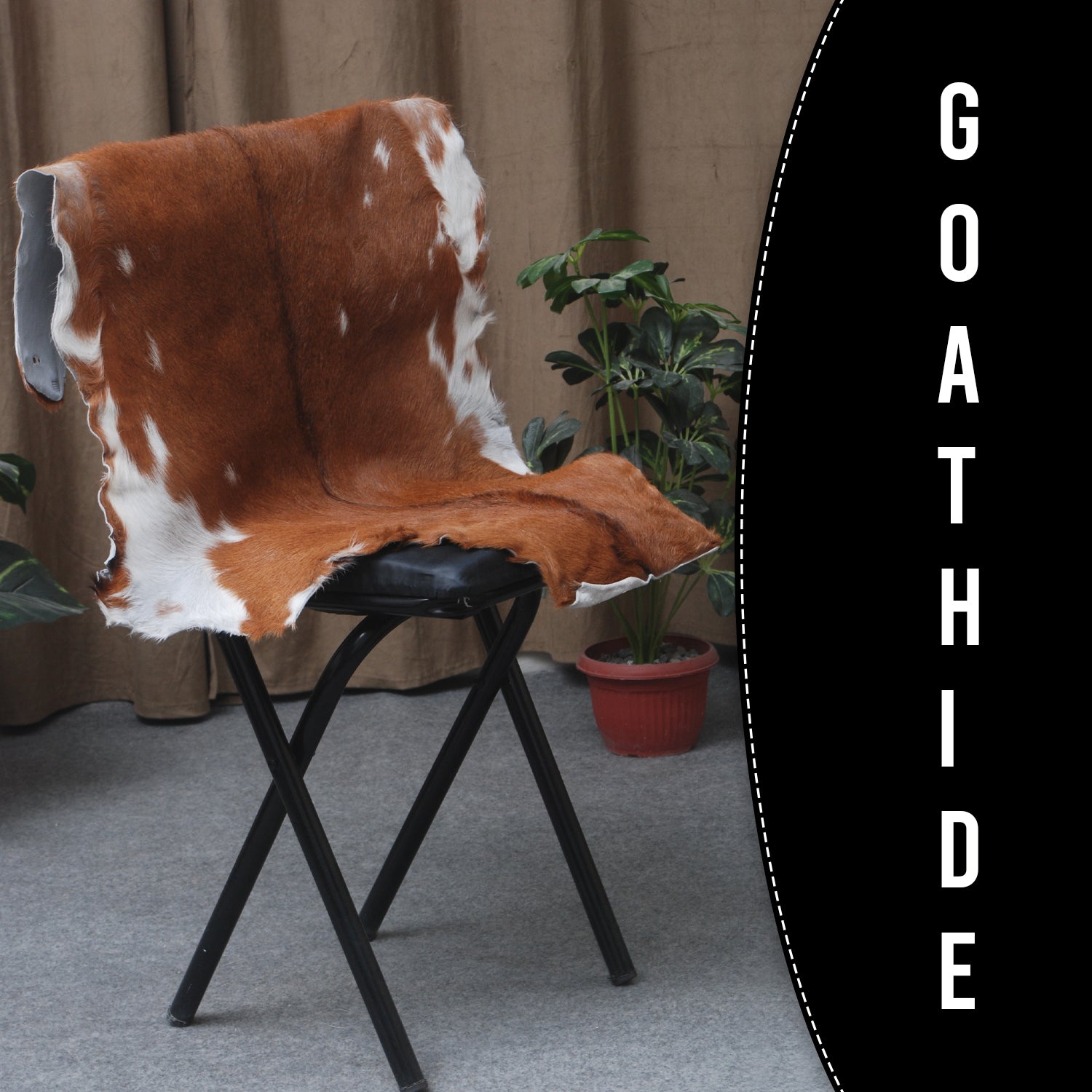 Premium Dark Brown Goat Hide Rug - Soft and Durable for Sophisticated Interiors