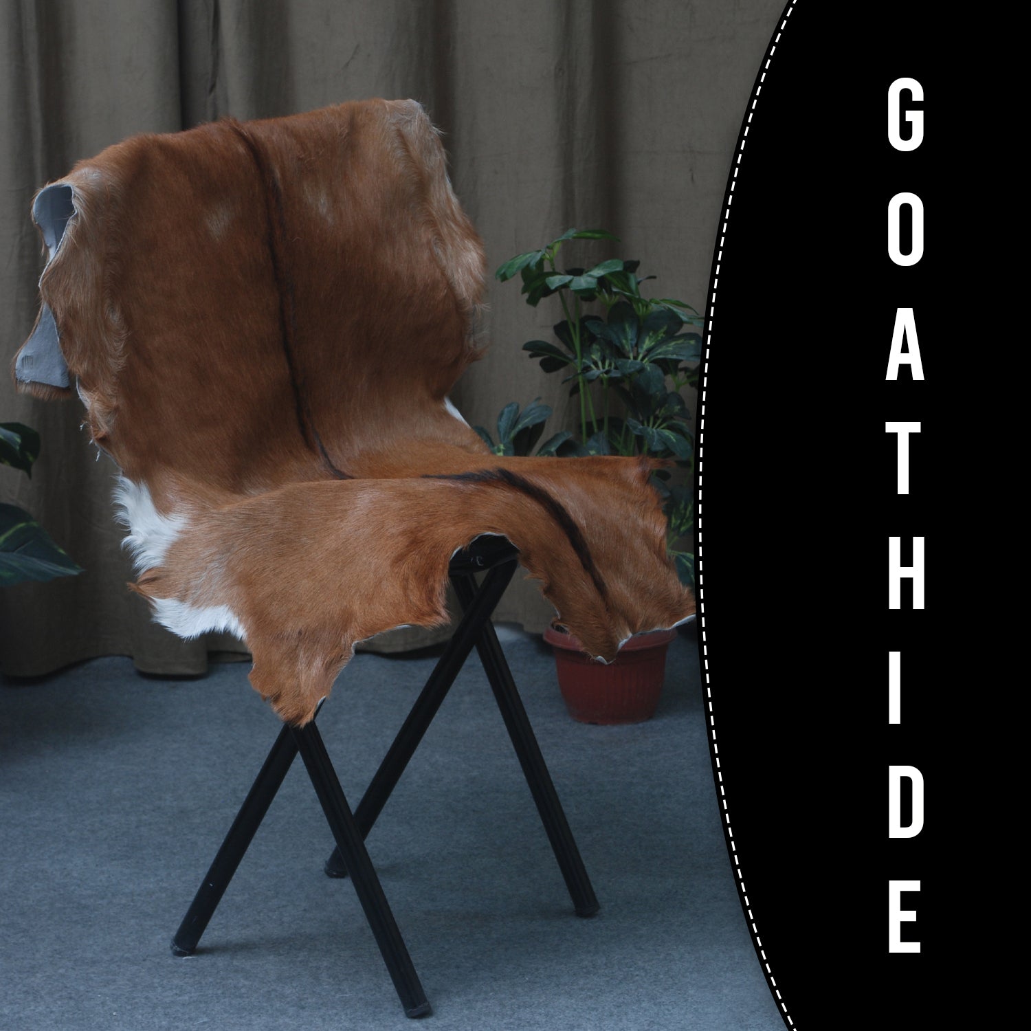 Dark Brown Rug - Soft, Durable, and Eco-Friendly - Handmade Pure Goat Skin Floor Rug - Non-Slip Suede Back