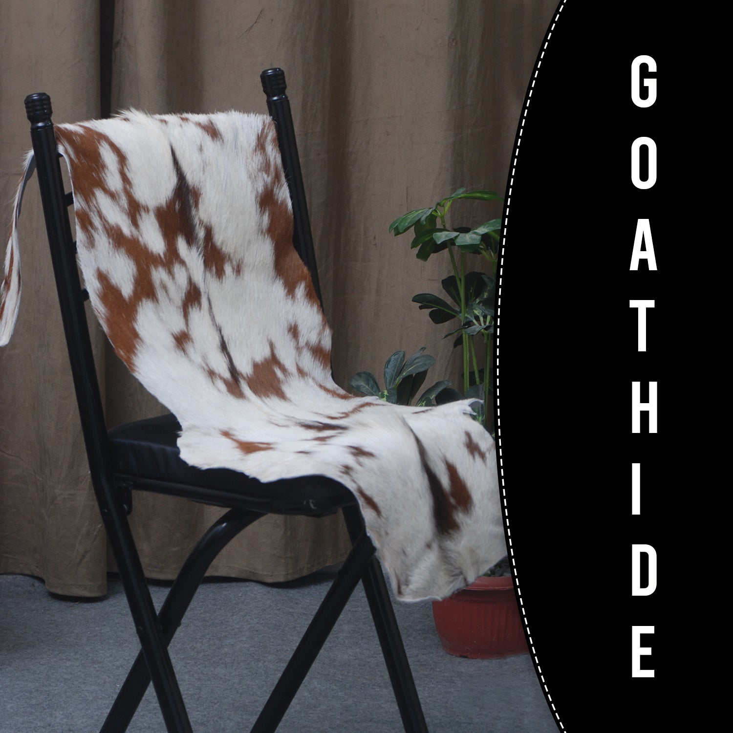 Stylish Dark Brown Goat Hide Rug - Perfect Accent for Contemporary Homes