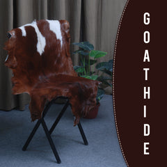 Luxurious Dark brown & White Goat Skin Rug Hide Floor Decoration - Celestial Leather Limited