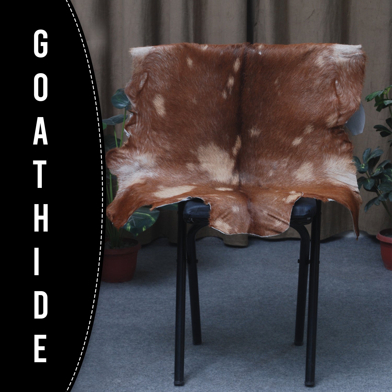 Handcrafted Dark Brown Goat Skin Rug – Authentic Elegance for Your Home