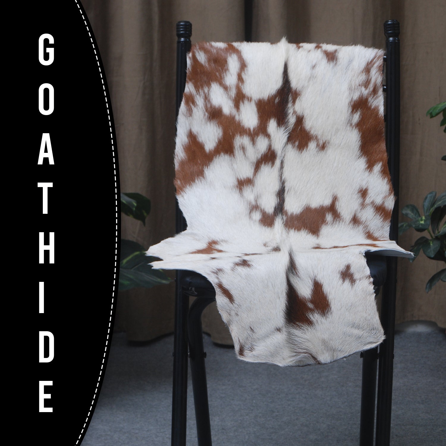 Stylish Dark Brown Goat Hide Rug - Perfect Accent for Contemporary Homes