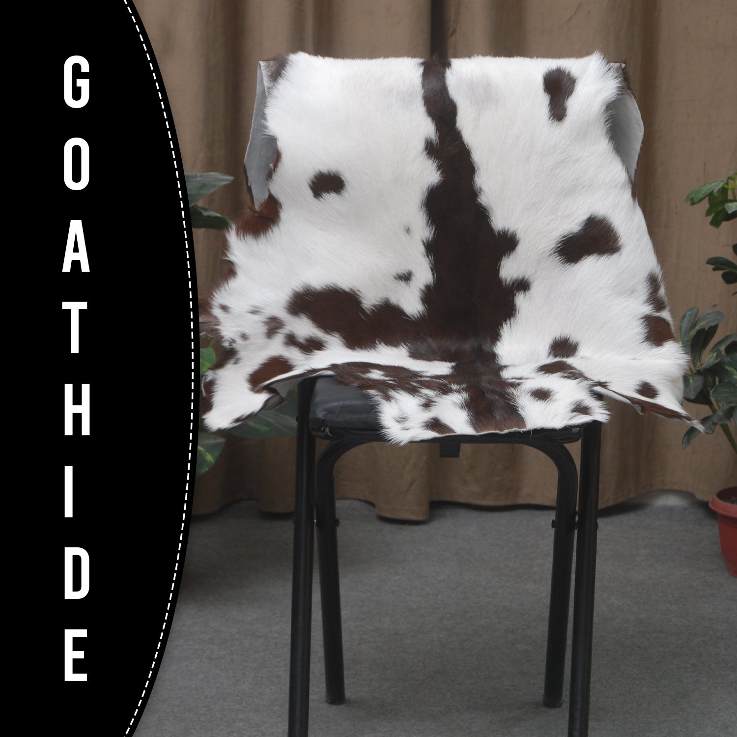 Natural Dark Brown Goat Skin Rug – Authentic Elegance for Your Home