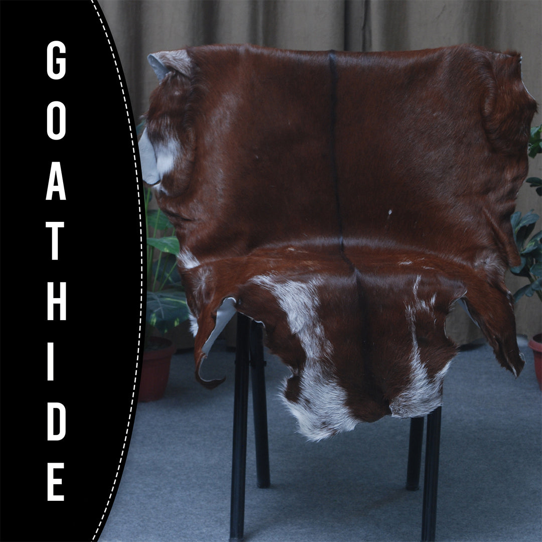 Premium Dark Brown Goat Skin Rug - Durable and Stylish Accent for Any Room