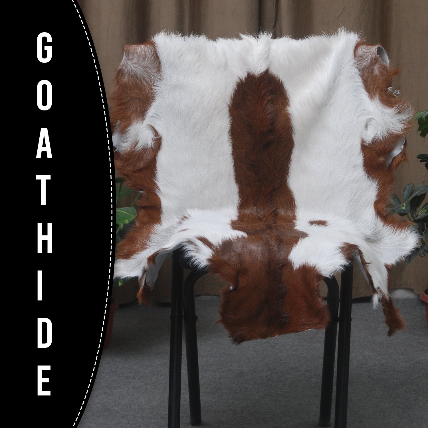 Dark Brown Rug - Soft, Durable, and Eco-Friendly - Handmade Pure Goat Skin Floor Rug - Non-Slip Suede Back