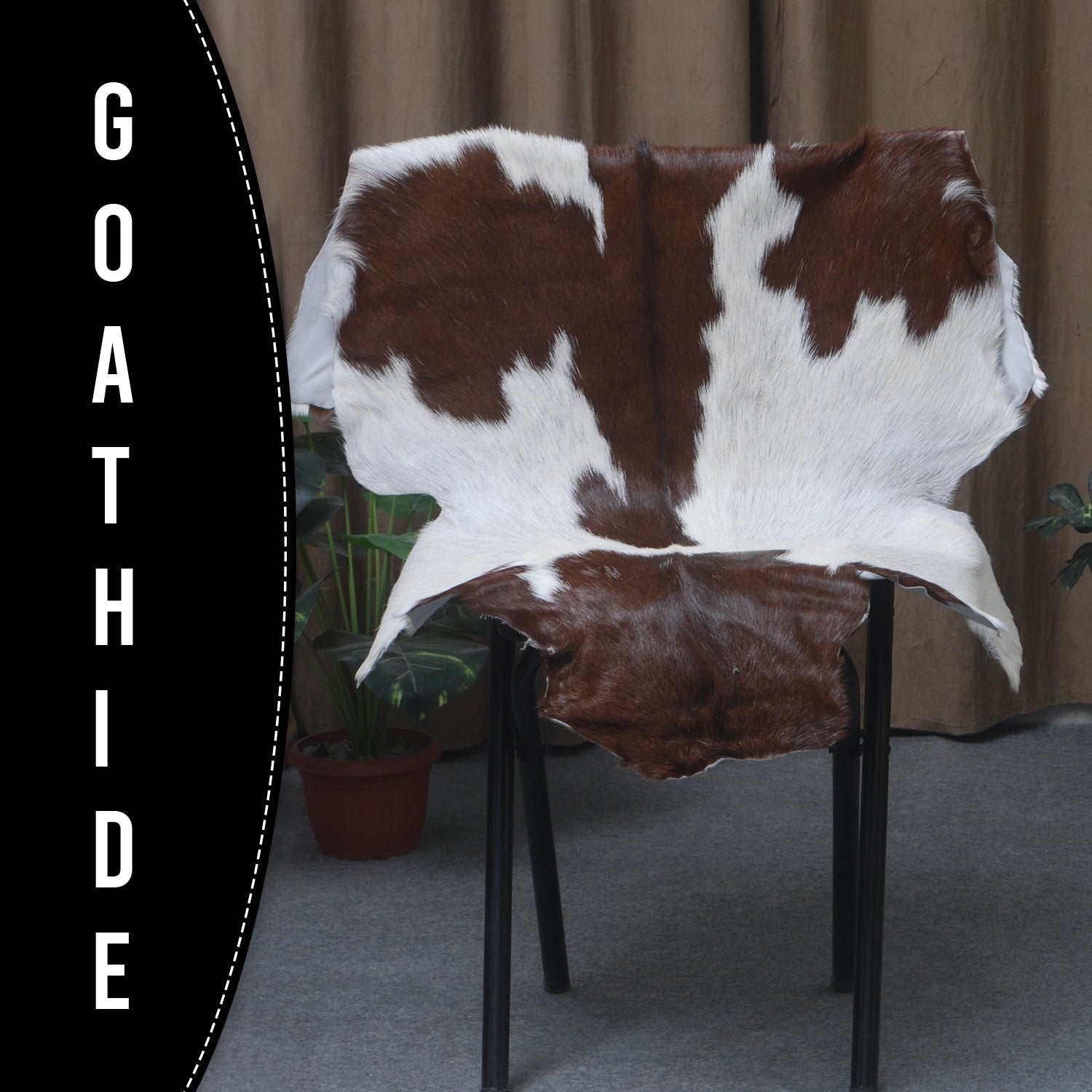 Dark Brown Rug - Soft, Durable, and Eco-Friendly - Handmade Pure Goat Skin Floor Rug - Non-Slip Suede Back