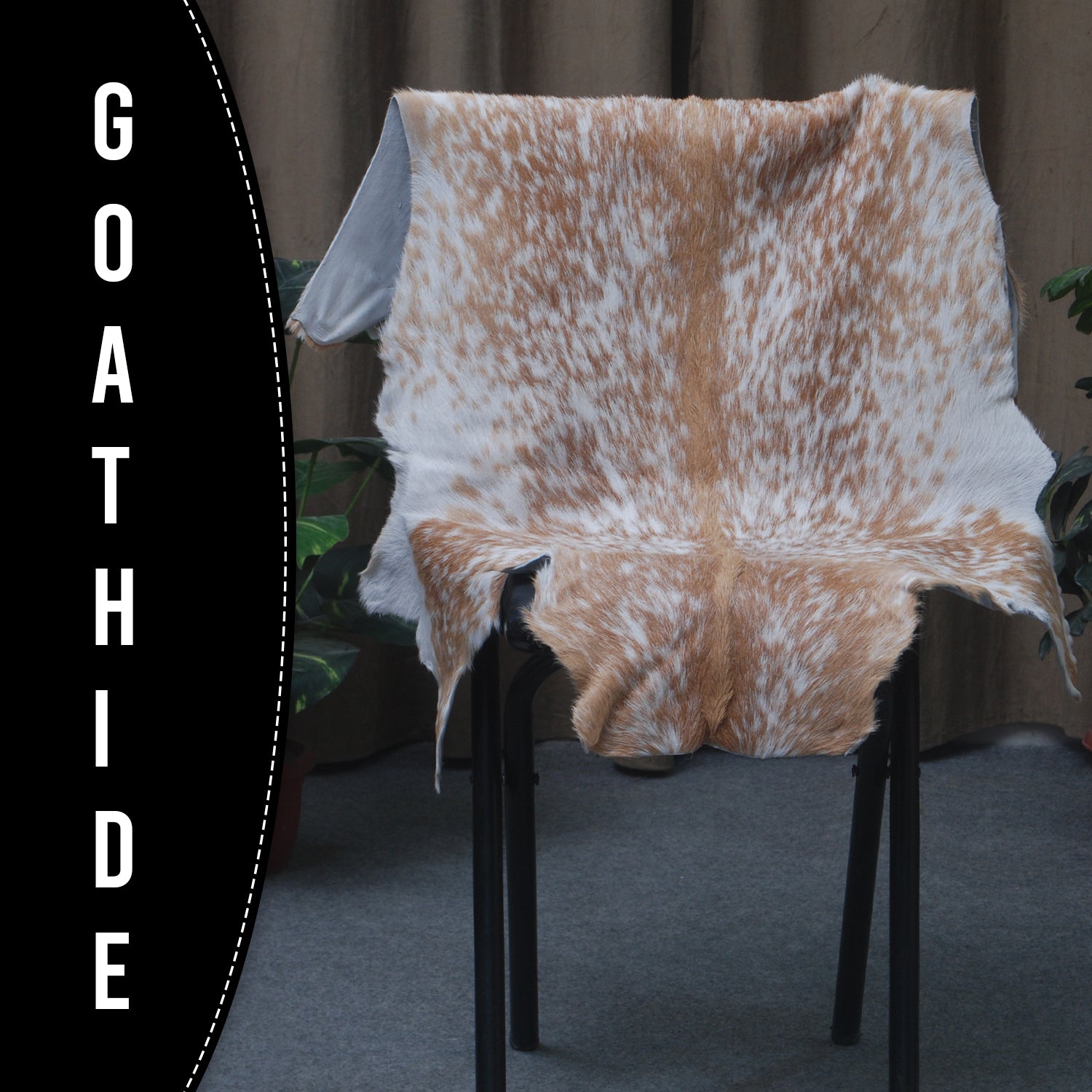 Rustic Brown and White Goat Skin Rug - Unique Pattern for Modern and Classic Décor