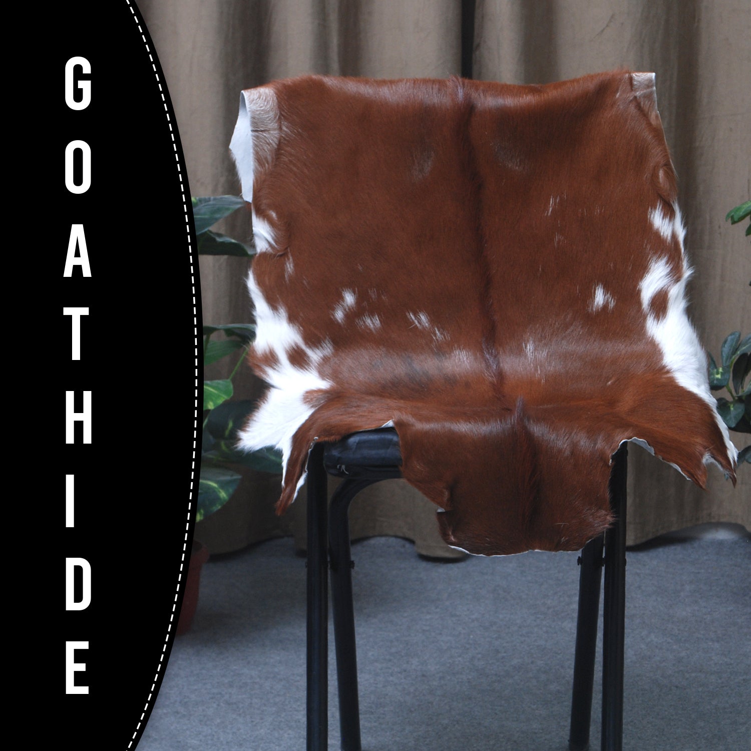 Premium Dark Brown Goat Skin Rug - Rustic Charm for Modern and Classic Interiors