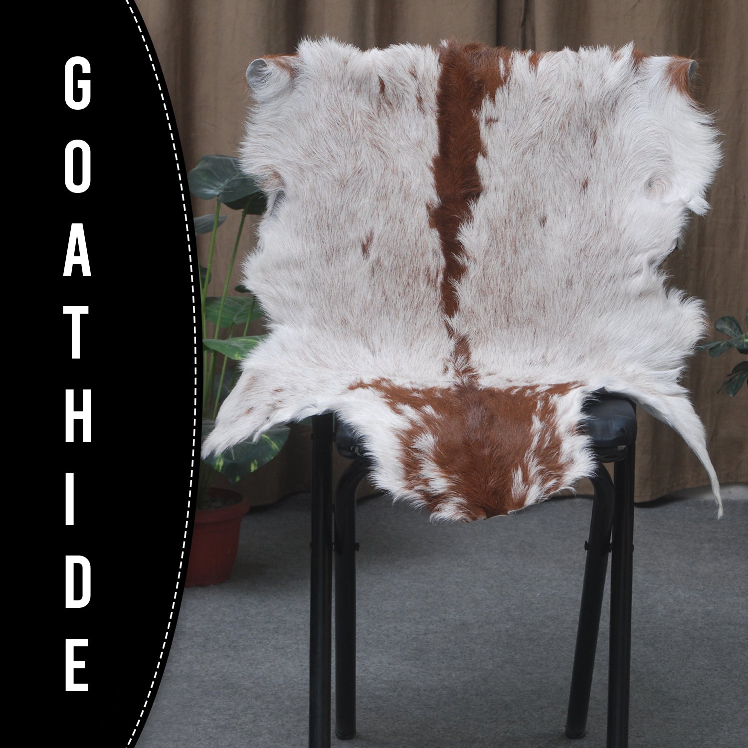 Dark Brown Rug - Soft, Durable, and Eco-Friendly - Handmade Pure Goat Skin Floor Rug - Non-Slip Suede Back