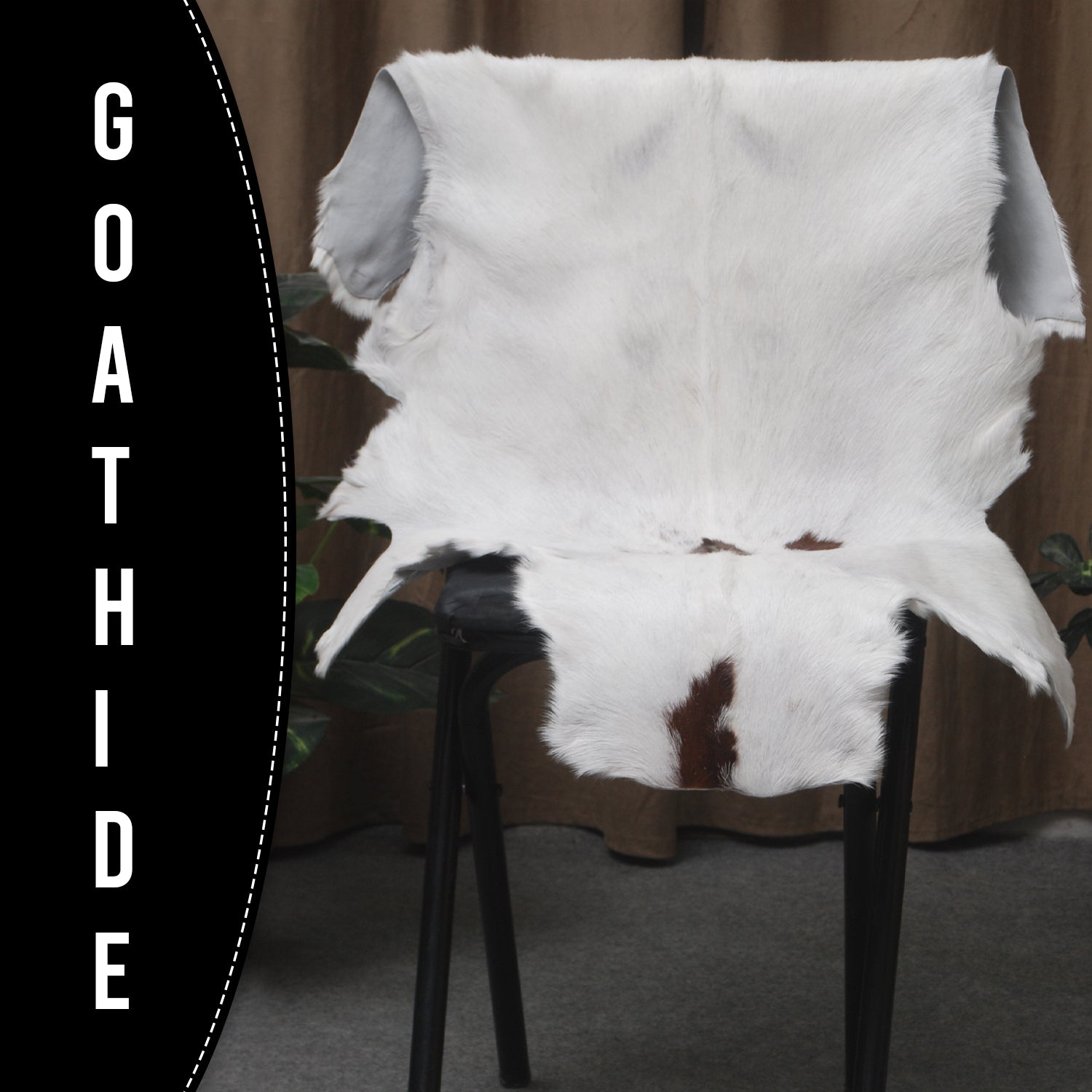 Stylish Dark Brown Goat Hide Rug - Perfect Accent for Contemporary Homes