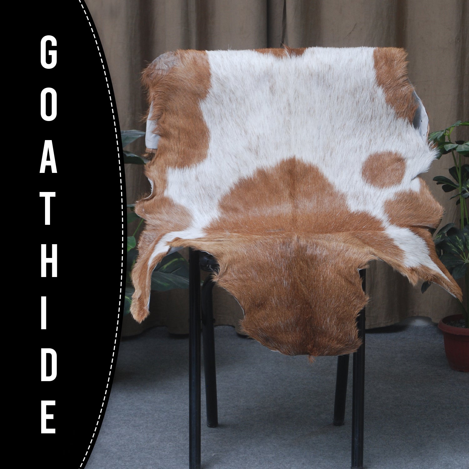 Luxurious Brown and Black Goat Skin Rug - Sustainable Hair-on Goat Hide Rug for Home Décor - Celestial Leather Limited