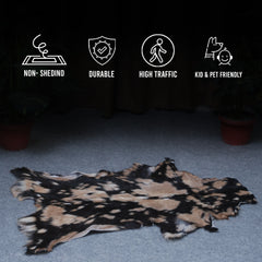 Natural Tri-Color Goat Hide Rug - Luxurious Accent for Rustic and Modern Spaces