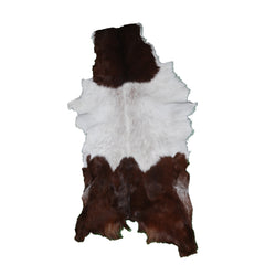 Luxurious Dark Brown Goat Skin Rug - Genuine Hair-On Leather for Elegant Décor