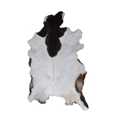 Premium Dark Brown Goat Skin Rug - Durable and Stylish Accent for Any Room