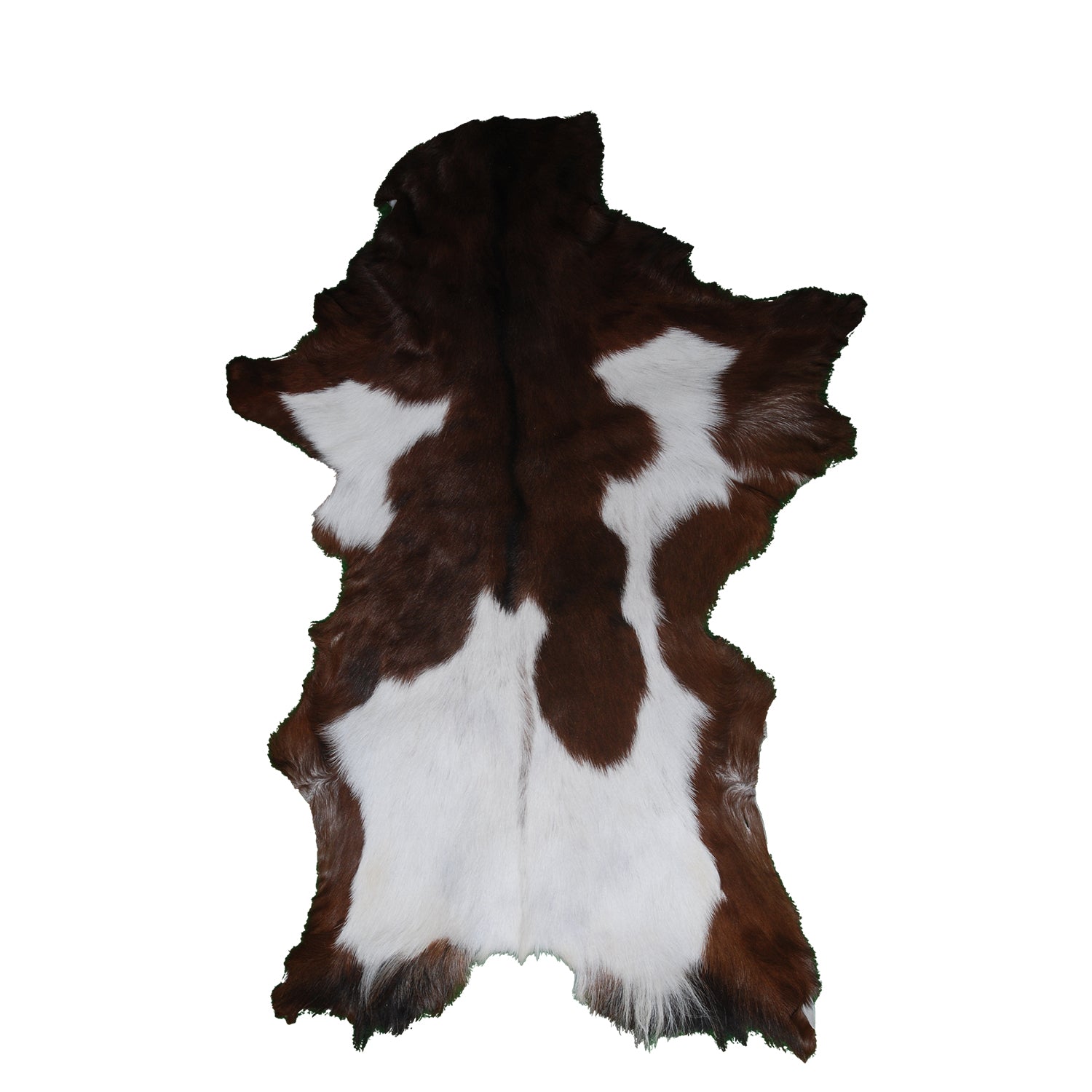 Luxurious Dark Brown Goat Skin Rug - Genuine Hair-On Leather for Elegant Décor