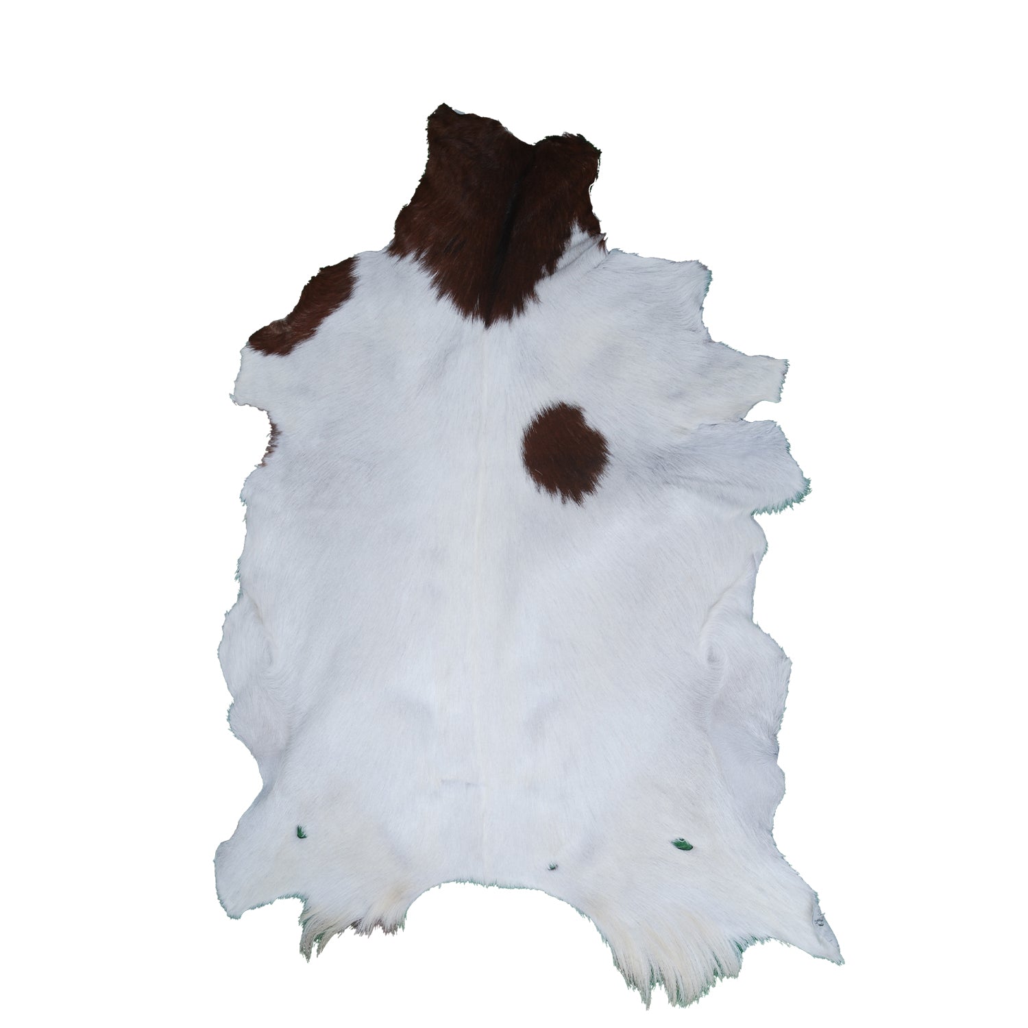 Rustic Dark Brown Goat Hide Rug - Genuine Leather for Timeless Home Styling