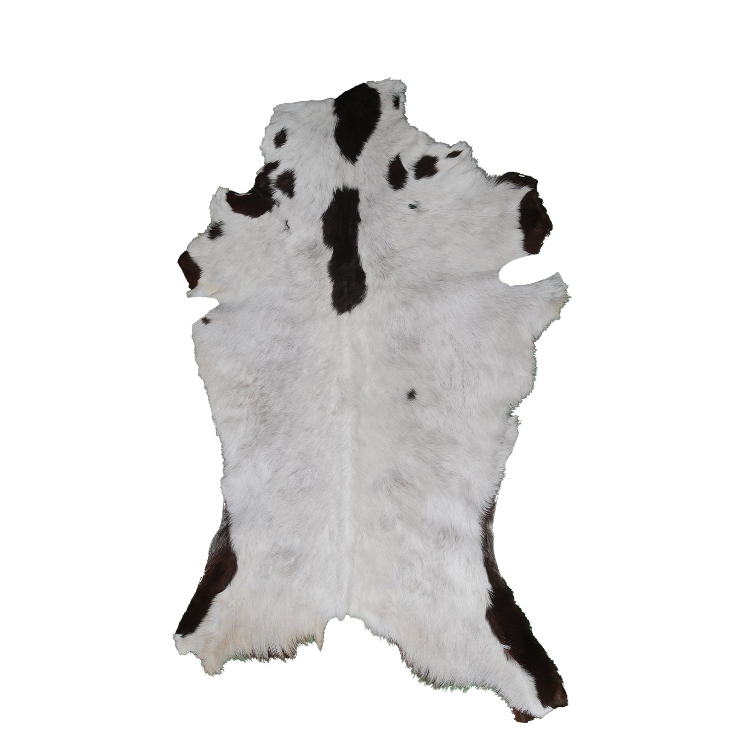 Luxurious Black and White Goat Skin Rug - Natural Hair-On Leather for Home Styling
