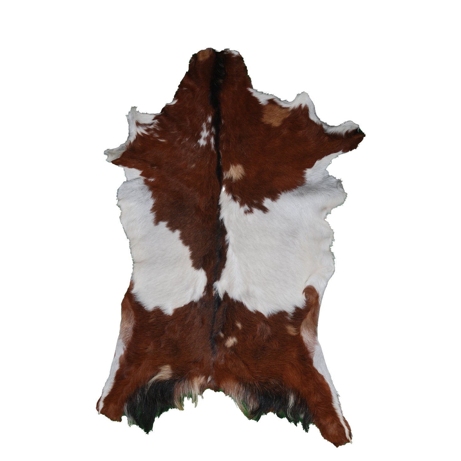 Handcrafted Dark Brown Goat Skin Rug - Genuine Leather for Luxurious Décor