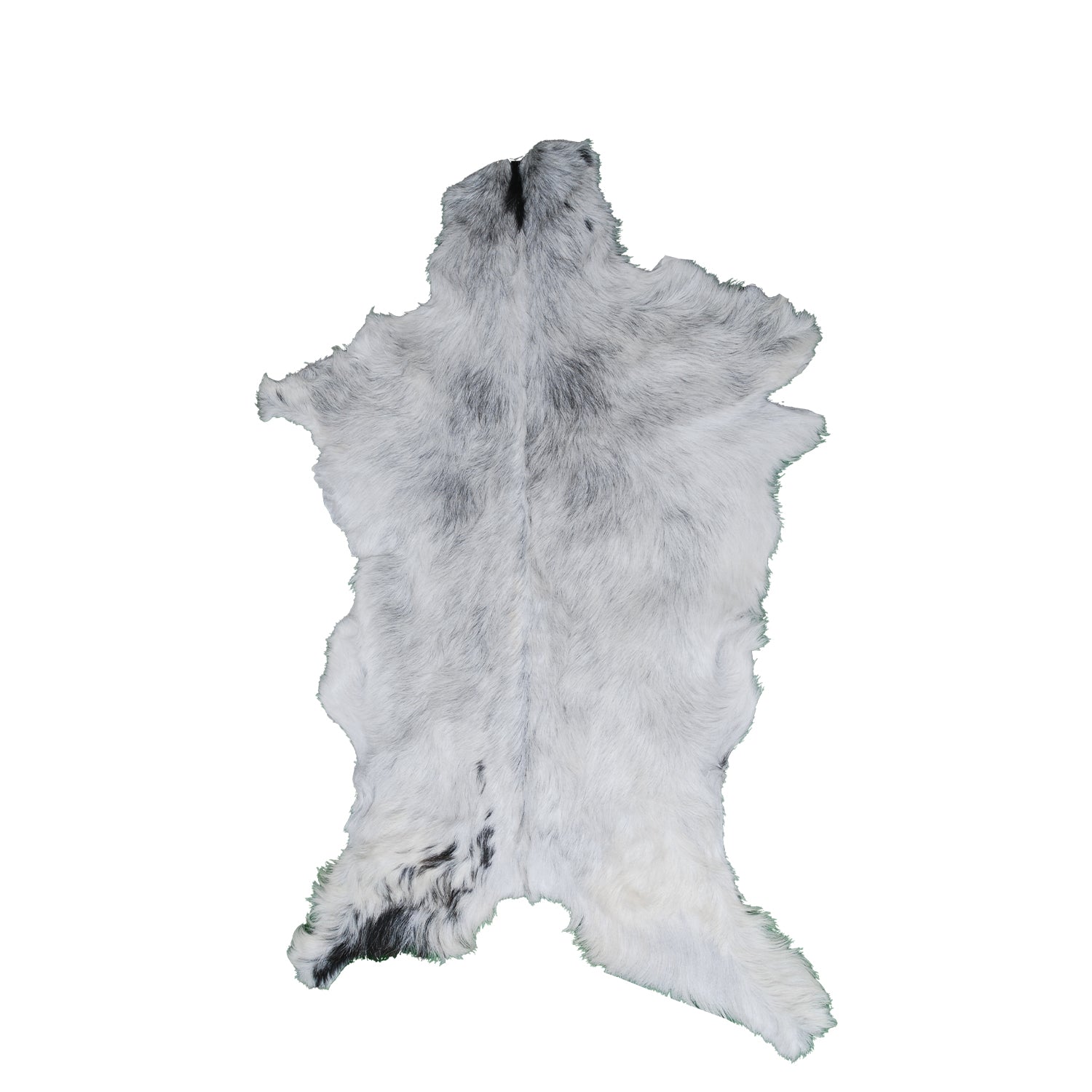 Grey and White Handmade Goat Skin Rug – Natural Luxury for Your Home
