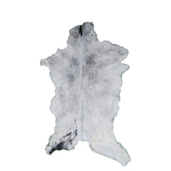 Grey and White Handmade Goat Skin Rug – Natural Luxury for Your Home