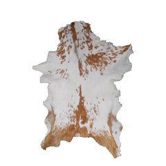 Luxurious Brown & White Genuine Goat Skin Rug for Home Décor