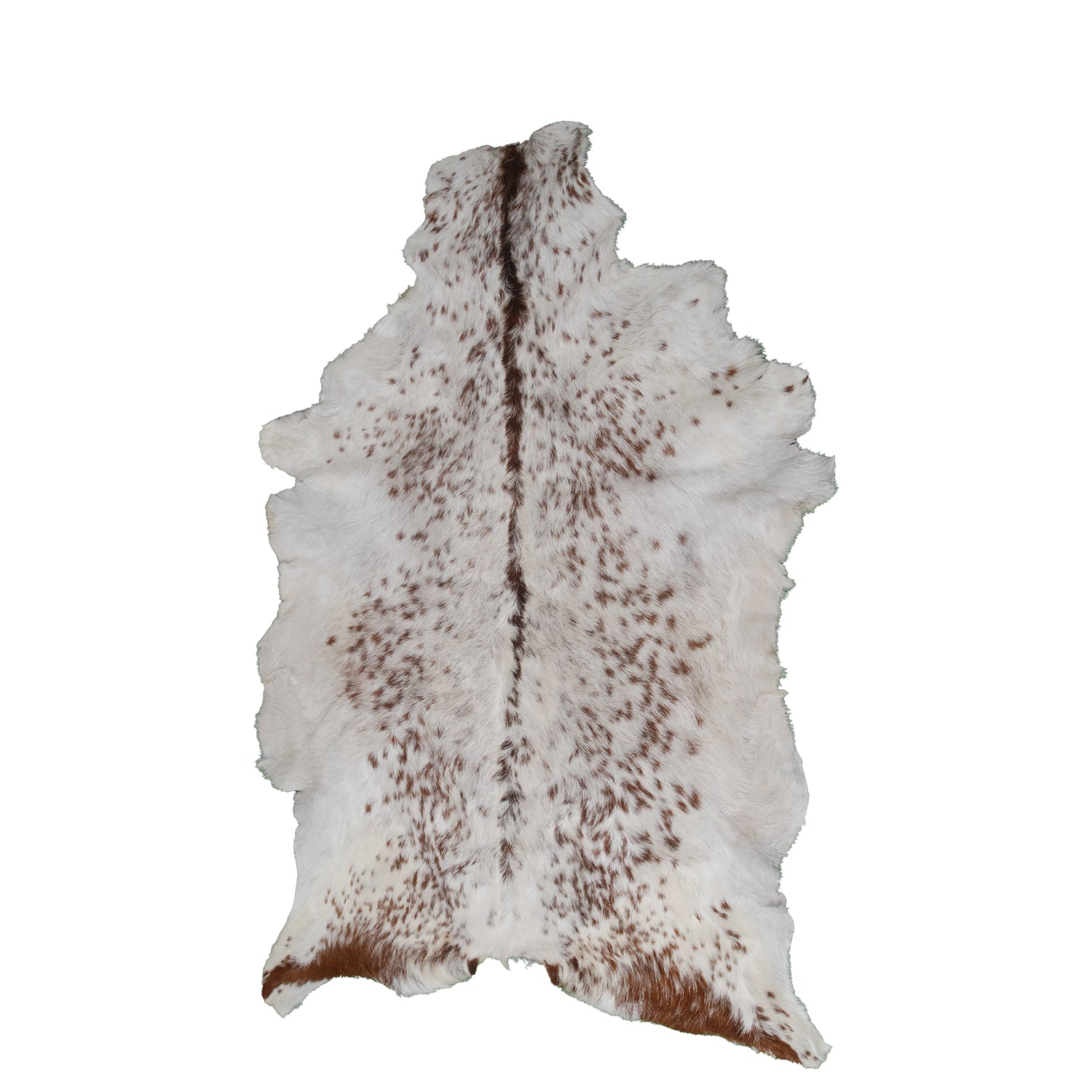 Luxurious Dark Brown Goat Skin Rug - Genuine Hair-On Leather for Elegant Décor