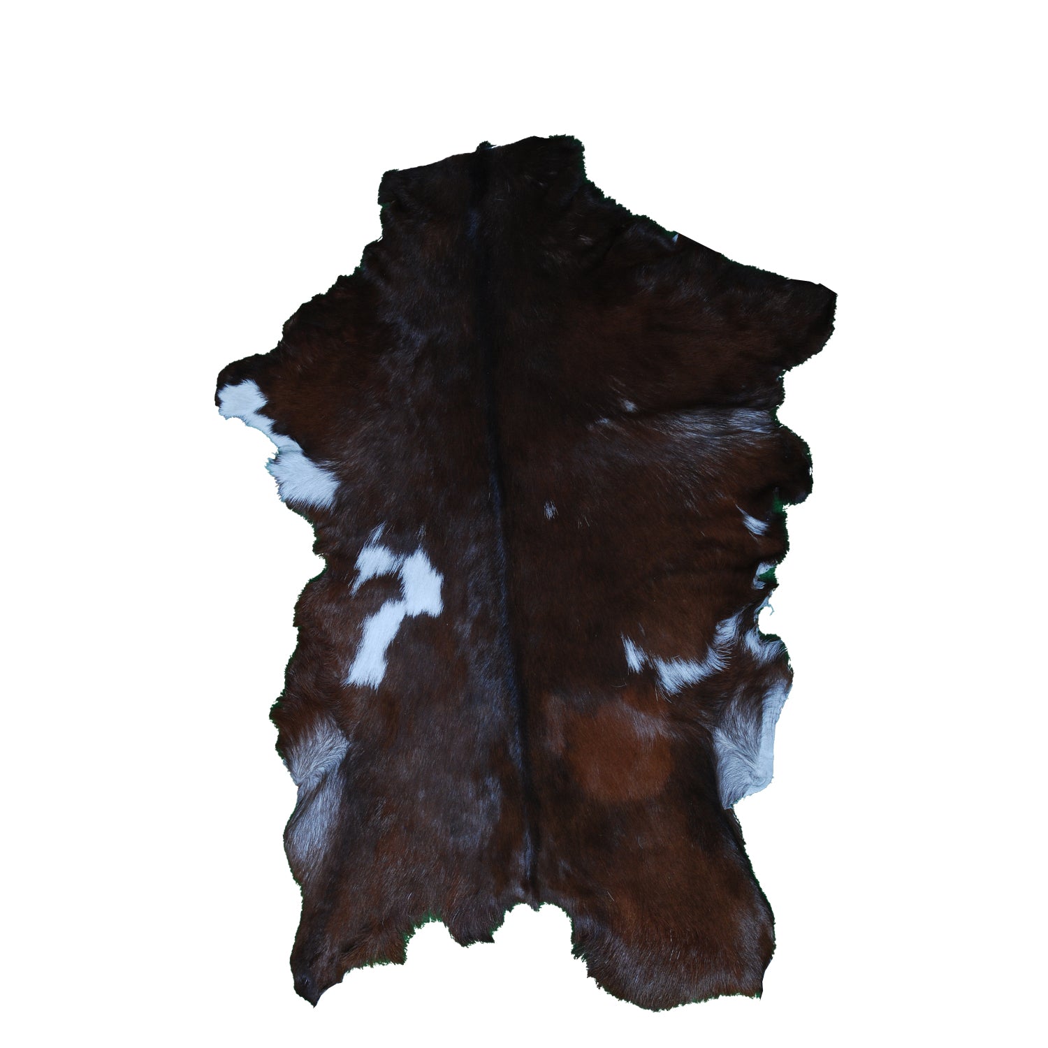 Handcrafted Dark Brown Goat Skin Rug - Genuine Leather for Luxurious Décor