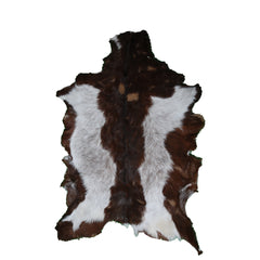 Stylish Dark Brown Goat Hide Rug - Perfect Accent for Contemporary Homes
