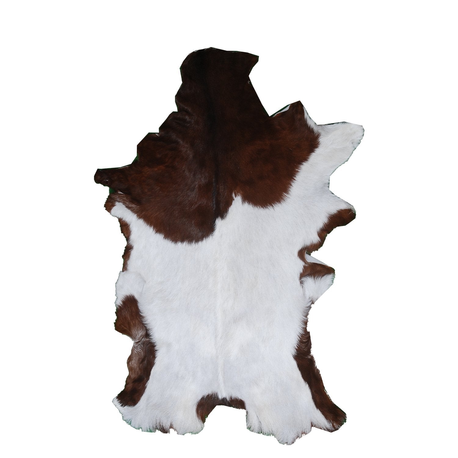 Luxury Brown and White Goat Hide Rug - Natural Premium Hair-On Goat Skin Rug - Handcrafted Eco-Friendly Home Decor