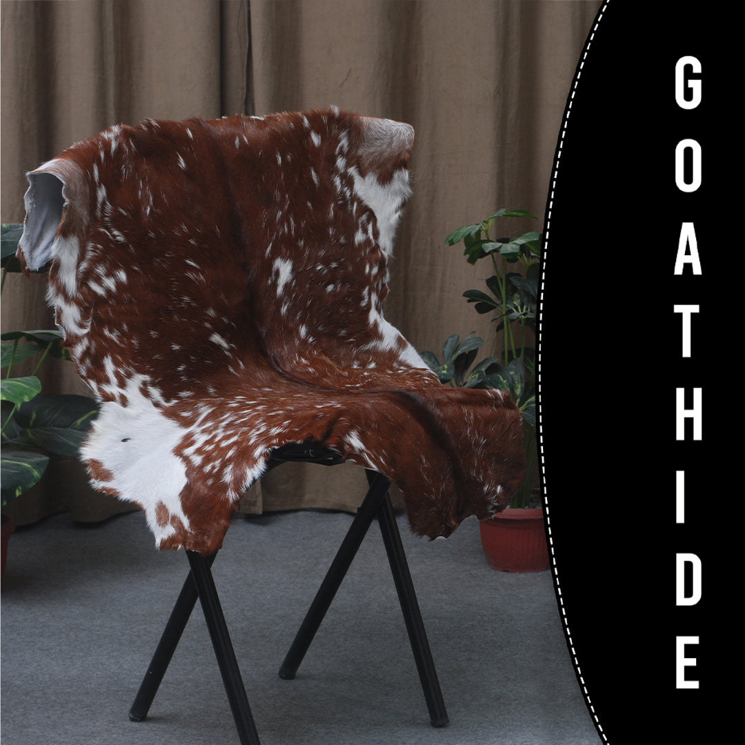 Natural Dark Brown Goat Hide Rug - Perfect for Modern and Rustic Spaces