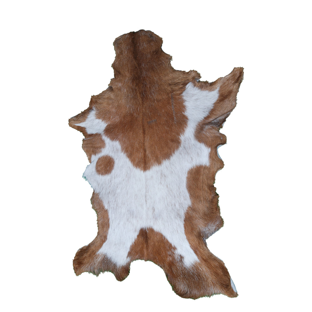 Luxurious Brown and Black Goat Skin Rug - Sustainable Hair-on Goat Hide Rug for Home Décor - Celestial Leather Limited