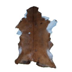 Natural Dark Brown Goat Hide Rug - Perfect for Modern and Rustic Spaces )